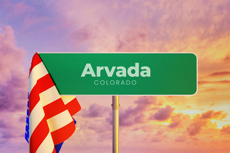 Arvadao, Colorado, road sign